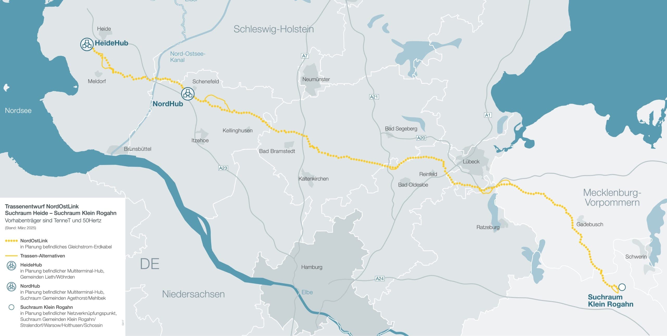 Schematische Darstellung des Leitungsverlaufs